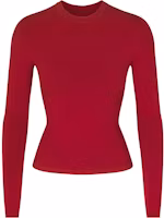 (Women) SKIMS Solid Crewneck Long Sleeve FW23 Tee BRICK/Brick Red AP-TSH-0647-BRK (Women) SKIMS Solid Crewneck Long Sleeve FW23 Tee BRICK/Brick Red AP-TSH-0647-BRK