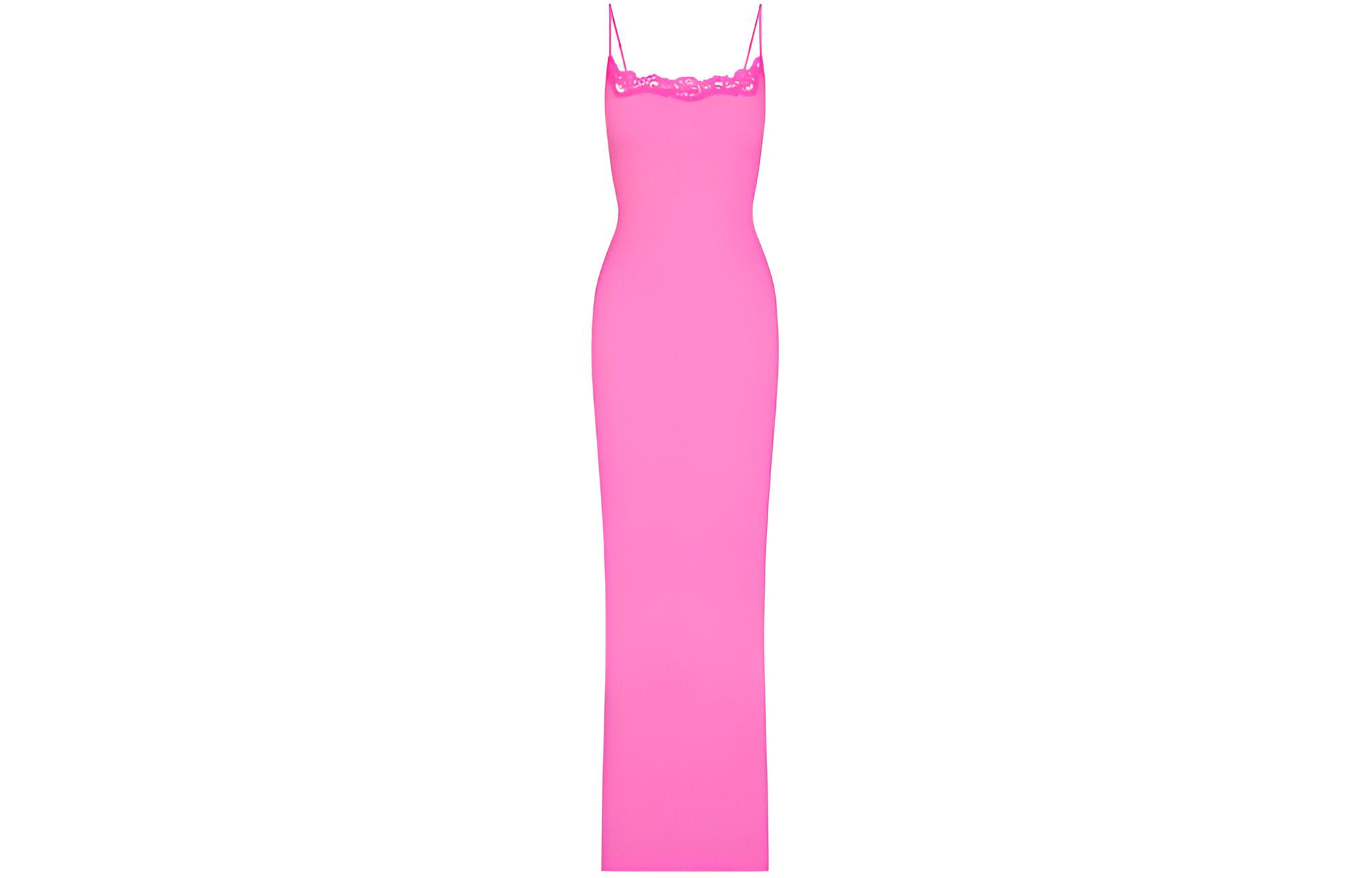 (Women) SKIMS Valentine's FITS EVERYBODY Lace Slip Dress  Taffy Tonal Beige DR-MAX-4125-TFY