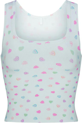 (Women) SKIMS Valentine's Soft Lounge Tank Cloud Candy Heart Print Sleeveless Top TP-TNK-4811-CCH Buy (Women) SKIMS Valentine's Soft Lounge Tank Cloud Candy Heart Print Sleeveless Top TP-TNK-4811-CCH