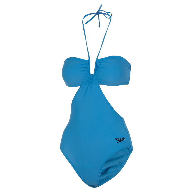 (Women) Speedo  Blue Logo Triangular One-Piece Swimsuit Fashion Casual. 8-129740309
