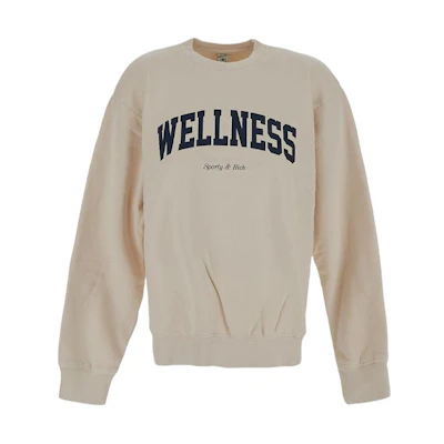 (Women) Sporty & Rich Slim Fit Crewneck Sweatshirt Khaki With Logo Print Design. CRAW2366CR49