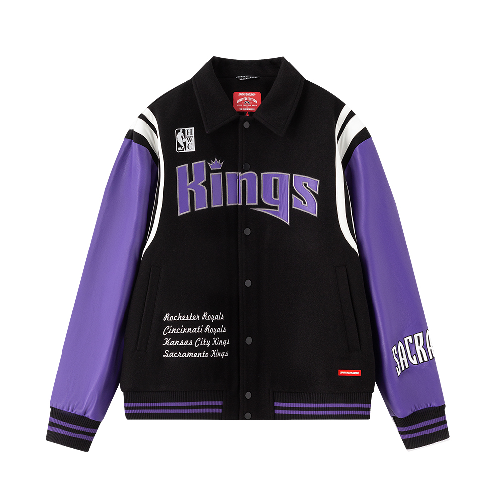 (Women) Sprayground | NBA HWC Sacramento Kings Shark Logo Colorblock Jacket Men NE231128