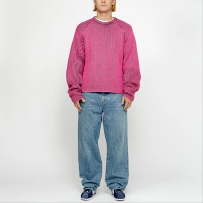 (Women) Stüssy Stussy SS24 Contrast Rib Sweater Casual Knit Long Sleeve Crewneck. 117226 1