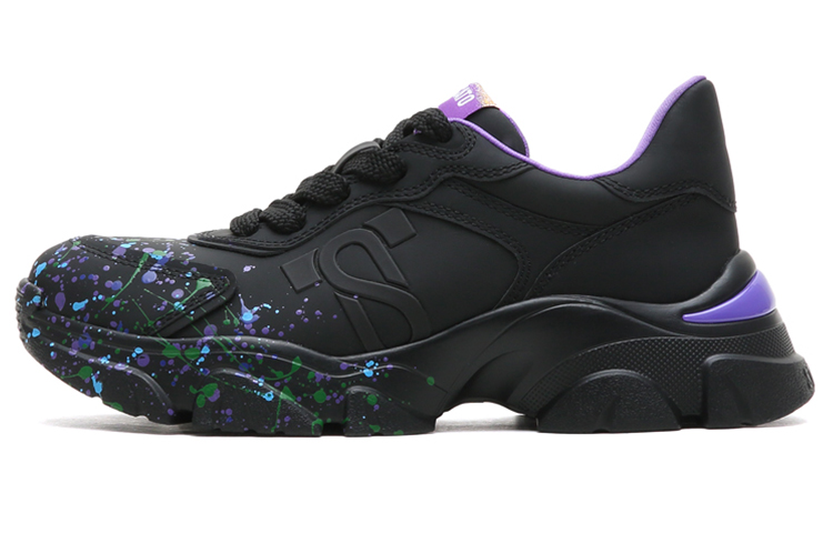 (Women) Staccato 'Black Splatter Platform Dad Shoes' EDW18CM2