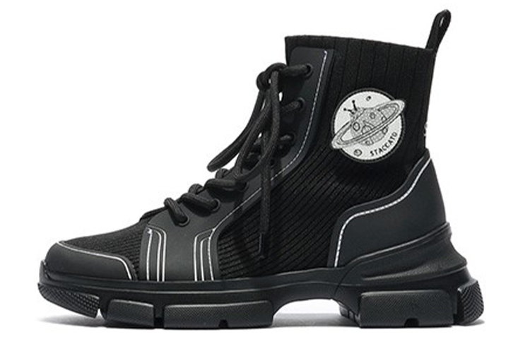 (Women) Staccato 'China Aerospace Gradient Chunky Knit Boots Black' SZP9LI32DU1DD0