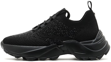 (Women) Staccato 'Fairy Style Black Lace Knit Chunky Sole Low Top Daddy Shoes' S29C6626DU1CM1 (Women) Staccato 'Fairy Style Black Lace Knit Chunky Sole Low Top Daddy Shoes' S29C6626DU1CM1