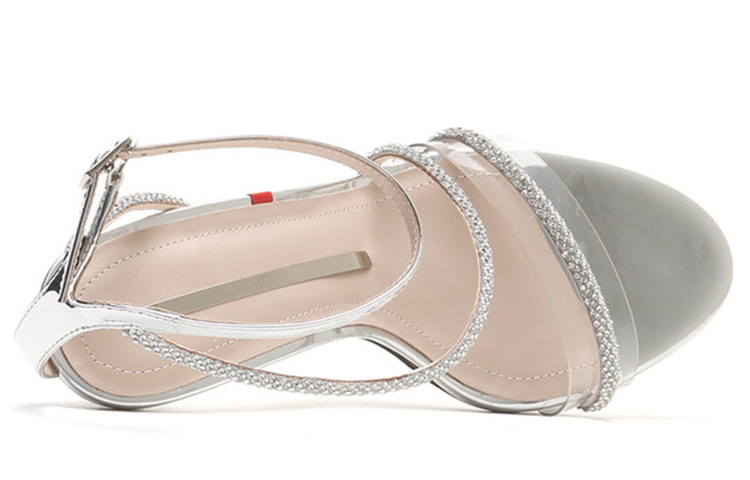 Shop (Women) Staccato Ankle-Strap High-Heeled Sandals 'Silver' SZP9VN72DB1BL1