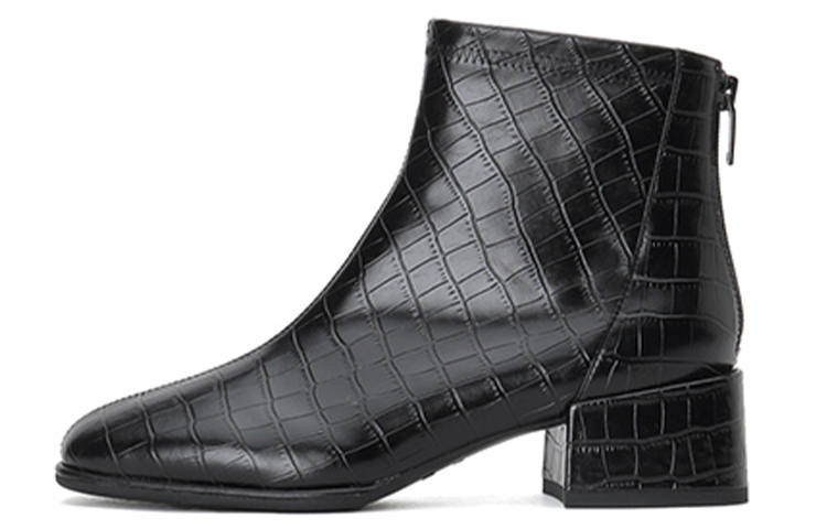 (Women) Staccato Ankle Boot 'Crocodile Pattern Chunky Heel Black' SZP9EV08DU1DD0
