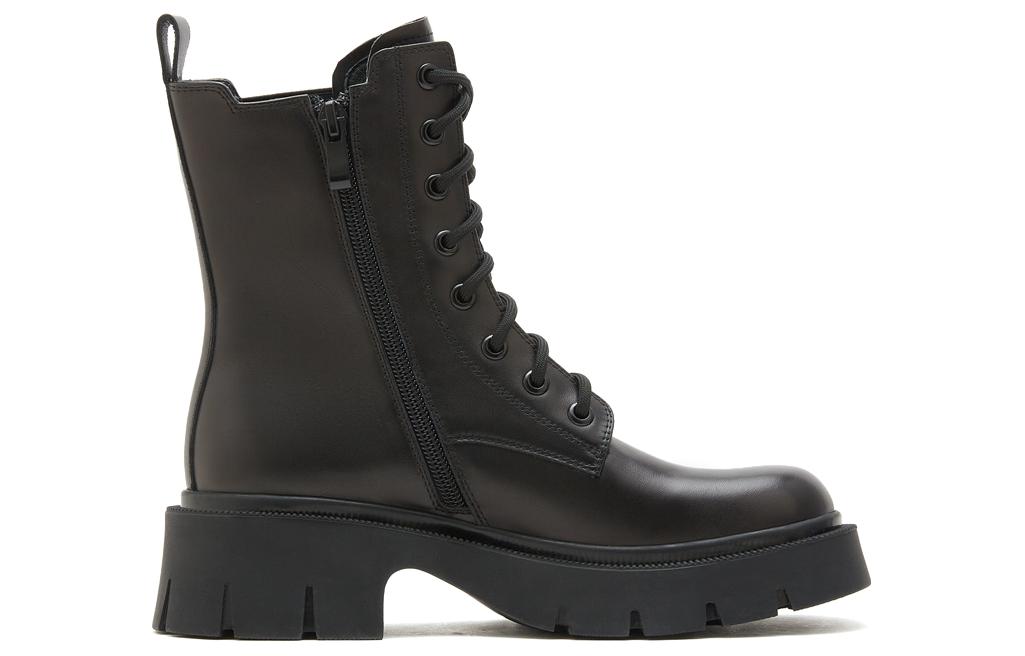 Order (W) 스태카토 앵클부츠 '모터사이클 청키 블랙' (Staccato ankle boots 'motorcycle chunky black') X4817DZ2