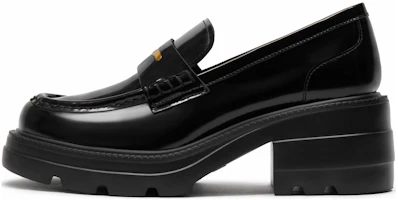 (Women) Staccato Black Leather Platform Loafers 7cm - Retro British Style. EEZ22AA5 (Women) Staccato Black Leather Platform Loafers 7cm - Retro British Style. EEZ22AA5