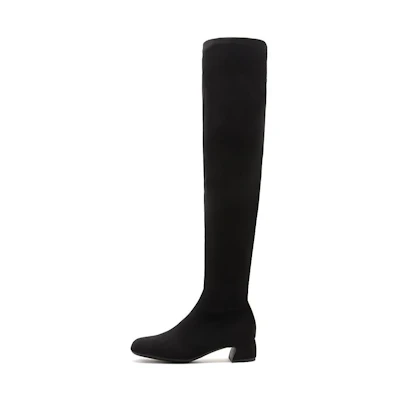 (W) Staccato Canvas High-Top Boots 4cm 'Black' 'Cool Sar Round Toe Slimming'