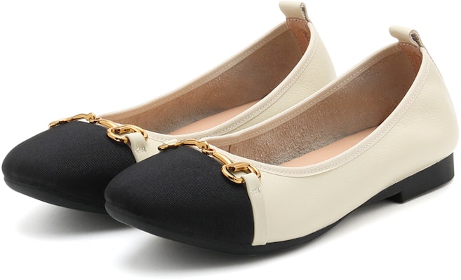 (W) 思加图休闲圆头平底鞋“米色拼色” S8FC8037DD3CQ1 Lookbook (W) 思加图休闲圆头平底鞋“米色拼色” S8FC8037DD3CQ1