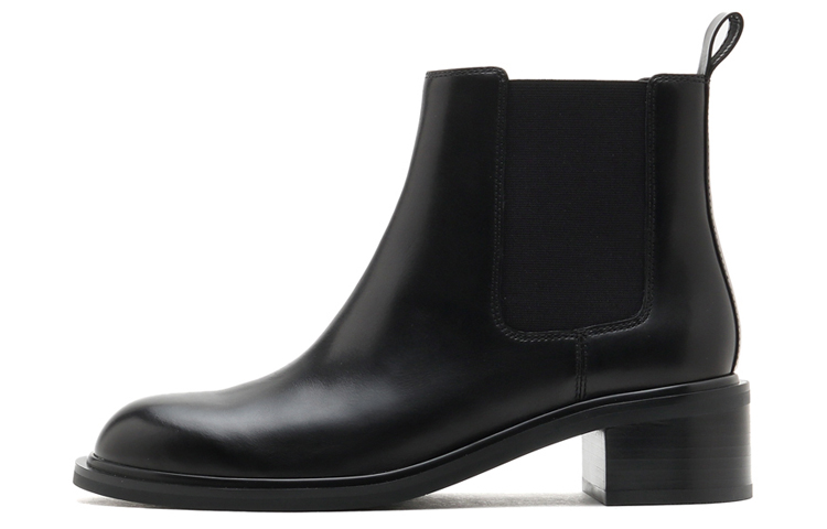 (Women) Staccato Chelsea Boot 'Round Toe Chunky Heel Black Fashion Mid-Calf' SZPEC306DU1DD1