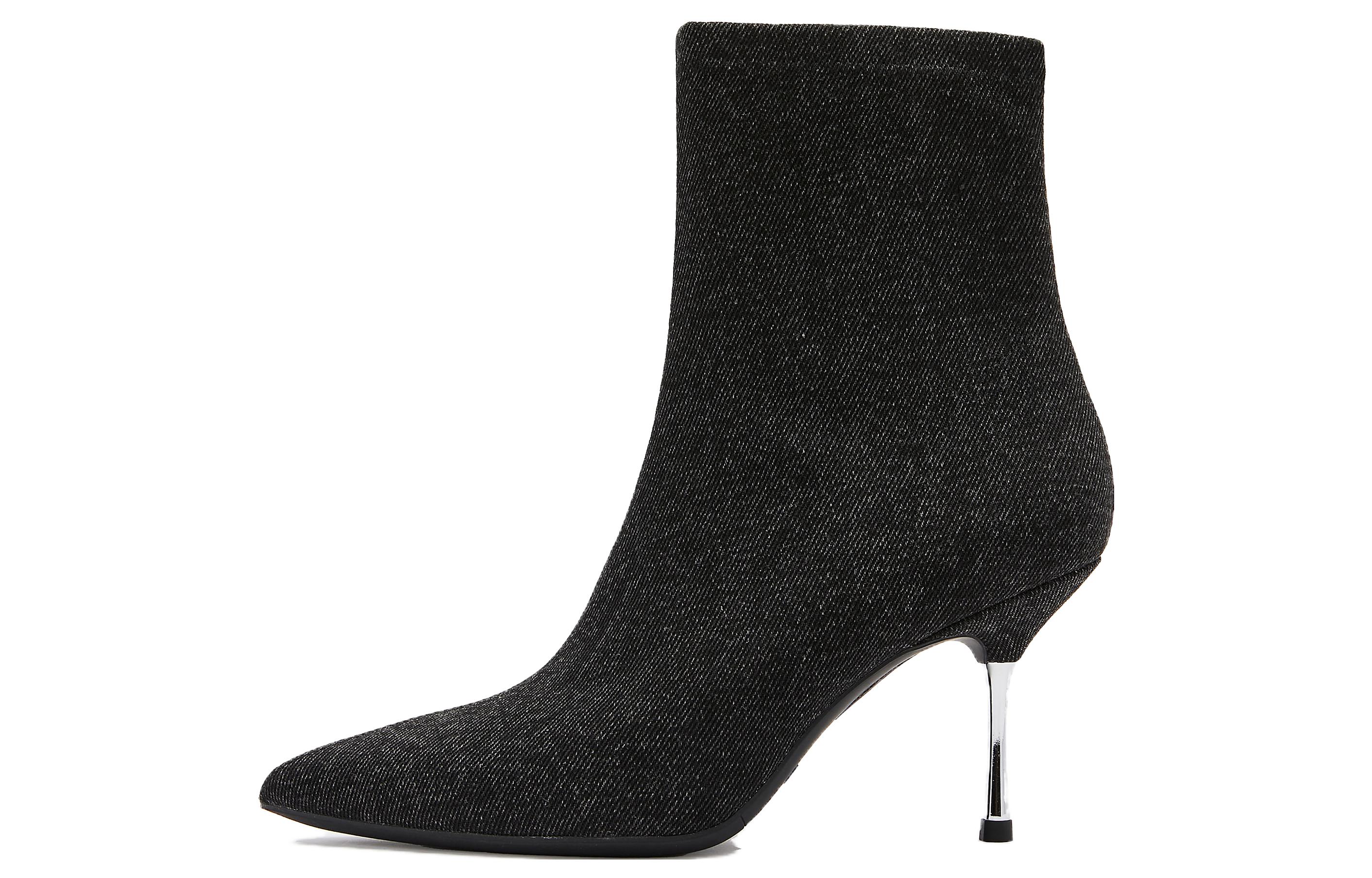 (W) Staccato Fabric Ankle Boots 'Denim Black' 'CMFTable Versatile Skinny Heel'
