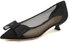 Order (W) Staccato Fabric Black 'Fairy Bow Pointed Toe Kitten Heel' Tumit Rendah. 9ER58AQ3