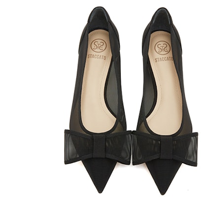 (Women) Staccato Fabric Black 'Fairy Bow Pointed Toe Kitten Heel' 9ER58AQ3 Shop (Women) Staccato Fabric Black 'Fairy Bow Pointed Toe Kitten Heel' 9ER58AQ3