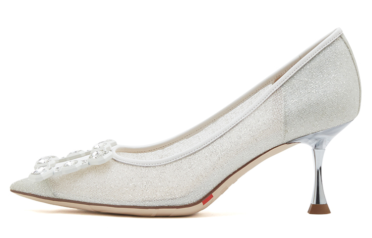 (W) Staccato Fabric Elegance Pointed Toe Stiletto '7cm'