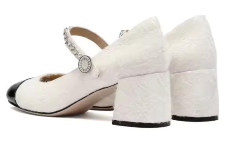 Shop 思加图staccato 織物 法式復古 粗跟 高跟鞋 6cm 女款