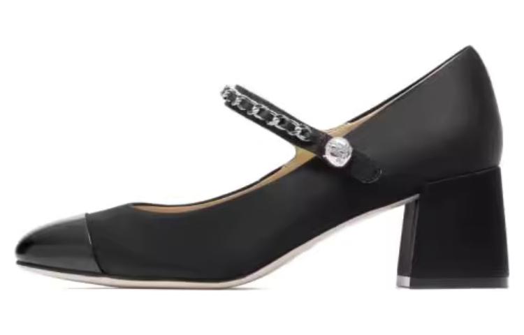 Details for 思加图staccato 織物 法式復古 粗跟 高跟鞋 6cm 女款