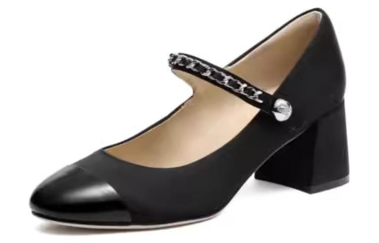 Sizing 思加图staccato 織物 法式復古 粗跟 高跟鞋 6cm 女款