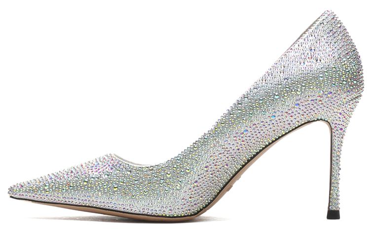 (Women) Staccato Fabric Rhinestone Pointed High Heels 9cm 'Silver' 'Starry Sky' S4UA2109DB1AQ1