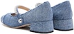 (W) Staccato Tumit Tinggi Tebal Kain Hujung Petak Slip-On 'Denim Biru' EGI10CQ3