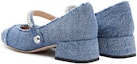 Shop (W) Staccato Tumit Tinggi Tebal Kain Hujung Petak Slip-On 'Denim Biru' EGI10CQ3