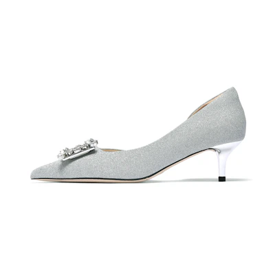 (W) Staccato Fabric Stiletto High Heels 5cm 'Comfy Chic'