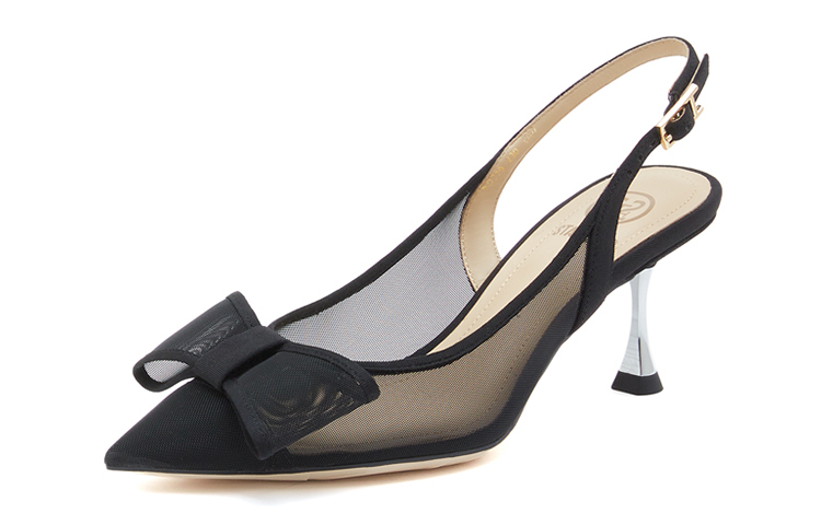 Lookbook 思加图Staccato 纺织品 蝴蝶結尖頭 細跟 高跟鞋 7公分 女款 黑色