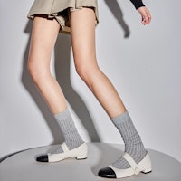 (W) (女性用) スタッカート フレンチカラーブロック フラットレザーシューズ EQH03CQ3 EQH03CQ3 4