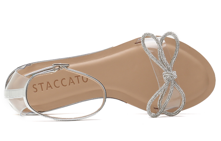 Shop (Women) Staccato Flat Sandal 'White Silver' SZP9JI39DB1BY1