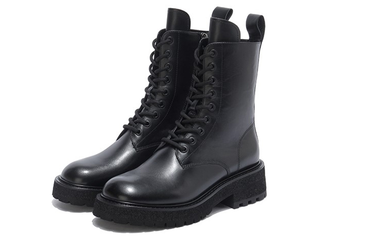 (W) Staccato Lace-Up British Style Chunky Heel Martens Boots 'Black' 圖 2
