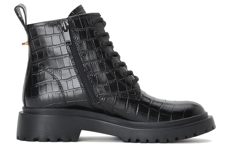 Order (W) Staccato Sepatu Boot Kulit 'Black Velvet-Lined Chunky Martin' 9VL04DD1
