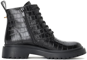 (W) Staccato皮革"黑色绒面厚底马丁靴" 9VL04DD1 Order (W) Staccato皮革"黑色绒面厚底马丁靴" 9VL04DD1