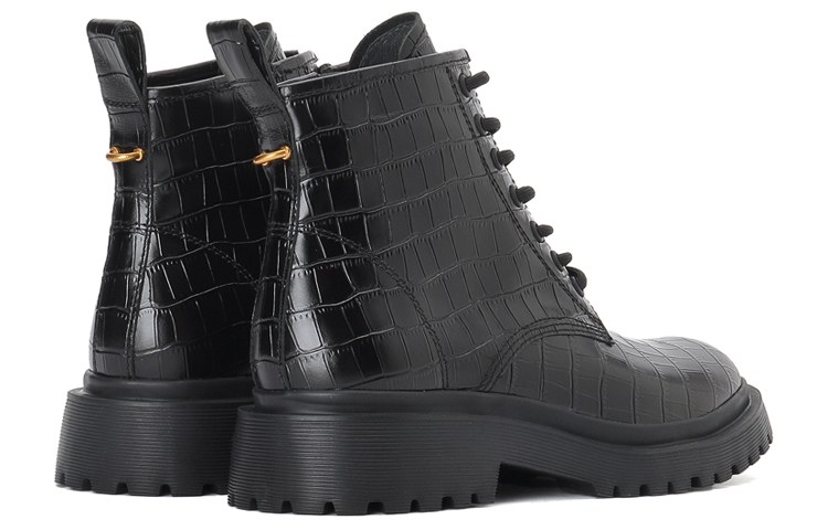 Shop (W) Staccato Sepatu Boot Kulit 'Black Velvet-Lined Chunky Martin' 9VL04DD1