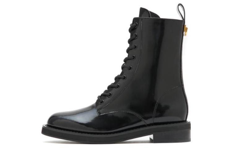 (Women) Staccato Leather 'British Round Toe Mid-Calf Martin Boots' EFF14DZ2