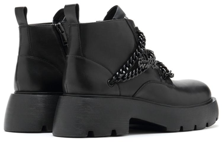 Lookbook 思加图staccato 頭層牛皮 戶外休閒 短靴 女款 黑色