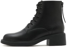 (Women) Staccato Leather Black 'British Style Chunky Heel Round Toe Ankle Martin Boots' H8932DD2 (Women) Staccato Leather Black 'British Style Chunky Heel Round Toe Ankle Martin Boots' H8932DD2