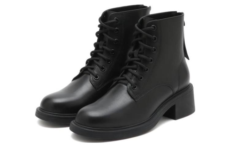 Lookbook (W) Staccato Kulit Hitam 'Boot Tumit Tebal Gaya British Hujung Bulat Buku Lali Martin' H8932DD2