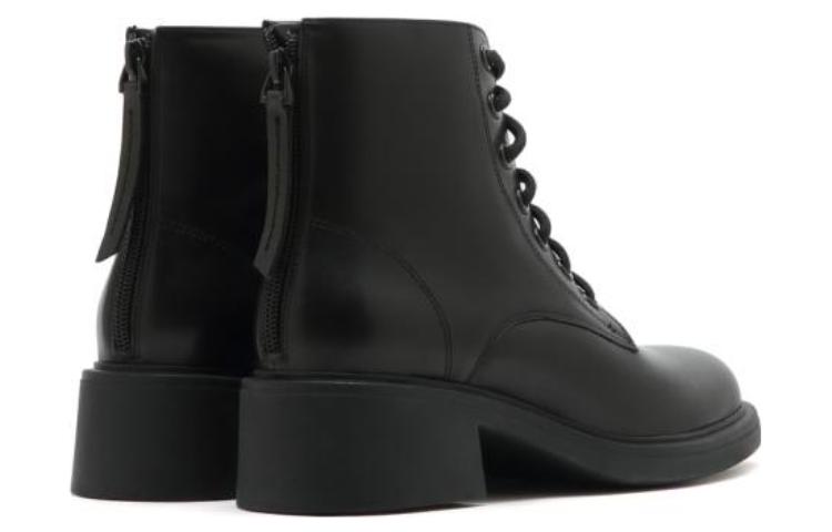 Shop (W) Staccato Kulit Hitam 'Boot Tumit Tebal Gaya British Hujung Bulat Buku Lali Martin' H8932DD2