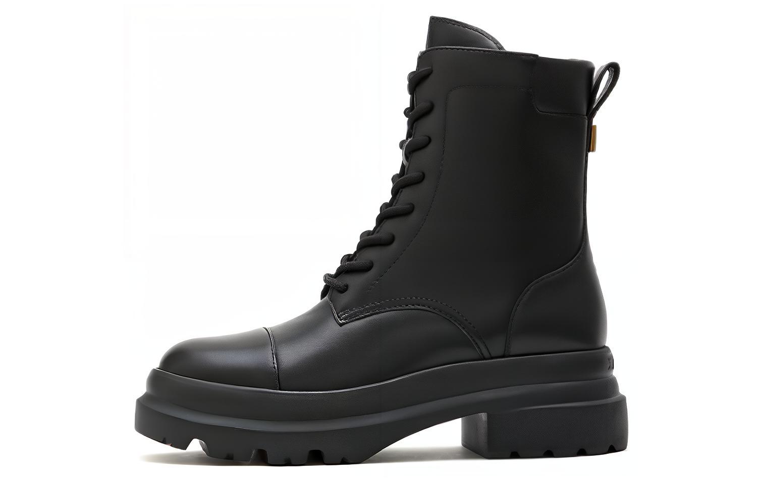 (Women) Staccato Leather Black 'British Style Short Martin Boots' EF309DZ2