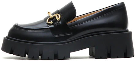 (Women) Staccato Leather Black Platform Loafers - Classic Round Toe Casual Style. A5318AA2 Black Color (Women) Staccato Leather Black Platform Loafers - Classic Round Toe Casual Style. A5318AA2 Black Color