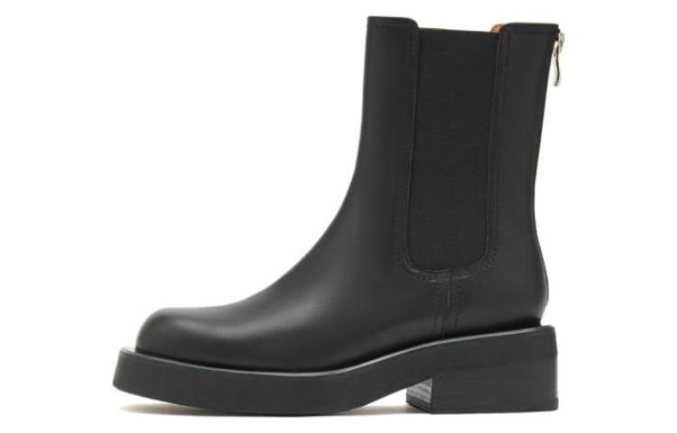 Buy (W) Staccato Boot Chelsea Tumit Tebal Kulit hingga Betis Persegi 'Black' J8506DZ2