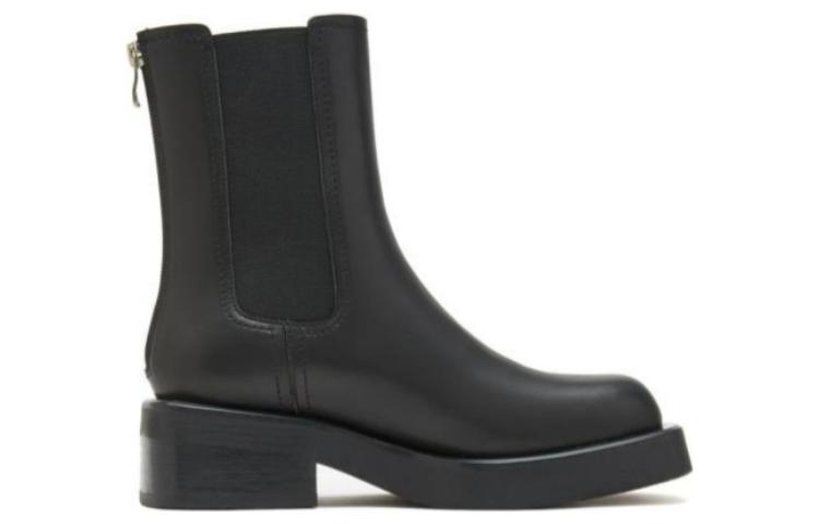 Order (W) Staccato Boot Chelsea Tumit Tebal Kulit hingga Betis Persegi 'Black' J8506DZ2