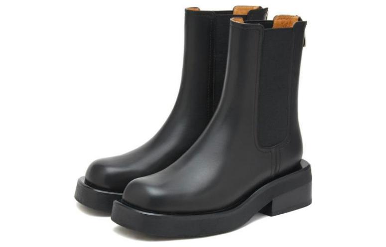 Lookbook (W) Staccato Boot Chelsea Tumit Tebal Kulit hingga Betis Persegi 'Black' J8506DZ2