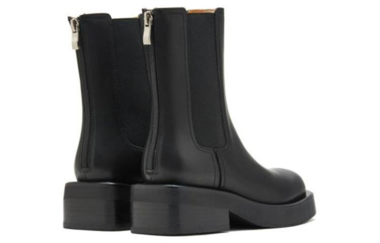 Shop (W) Staccato Boot Chelsea Tumit Tebal Kulit hingga Betis Persegi 'Black' J8506DZ2