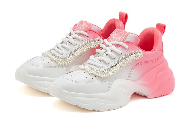 (W) Staccato Leather Chunky Sneakers 'White Pink' 圖 4