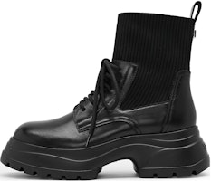 (Women) Staccato Leather Comfort Casual British Knit Chunky Heel Ankle Boots '6cm' X7301DD3 (Women) Staccato Leather Comfort Casual British Knit Chunky Heel Ankle Boots '6cm' X7301DD3