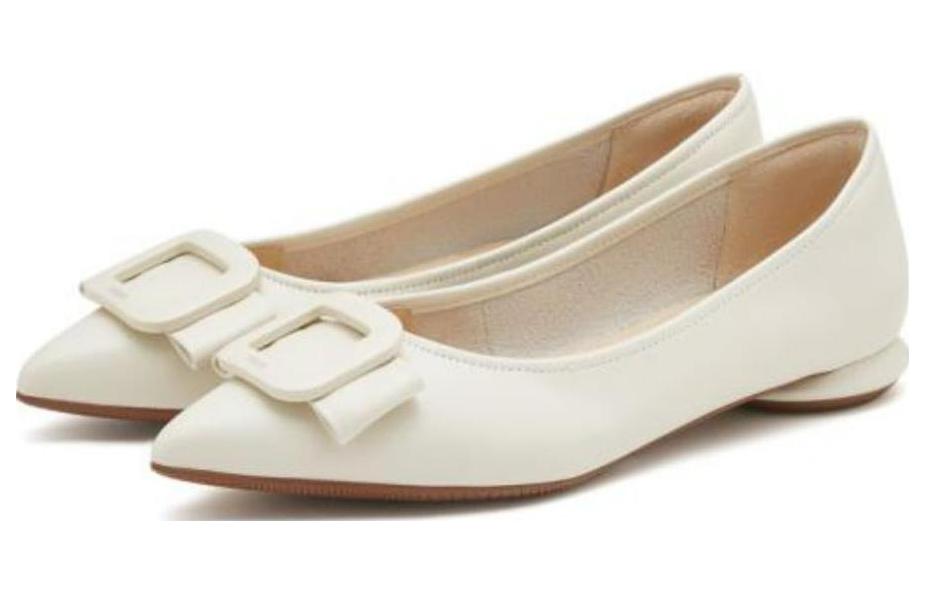 (W) Staccato Leather CMFT Pointed Toe Flats 'Soy Milk' 圖 2