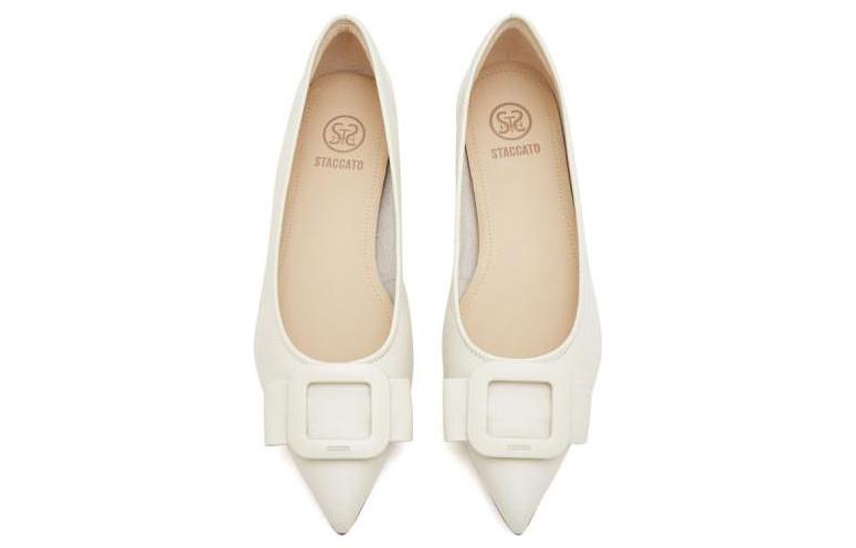 (W) Staccato Leather CMFT Pointed Toe Flats 'Soy Milk' 圖 4